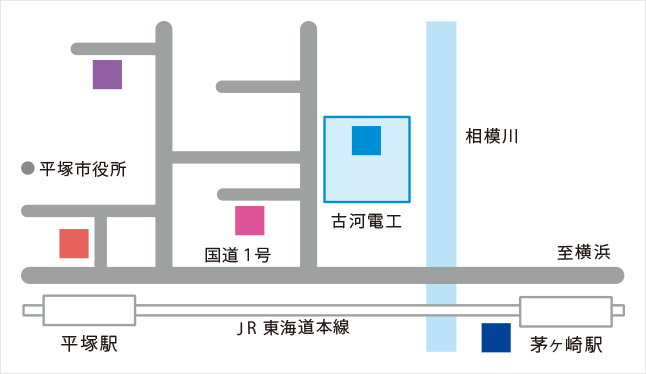 工場・本社の地図